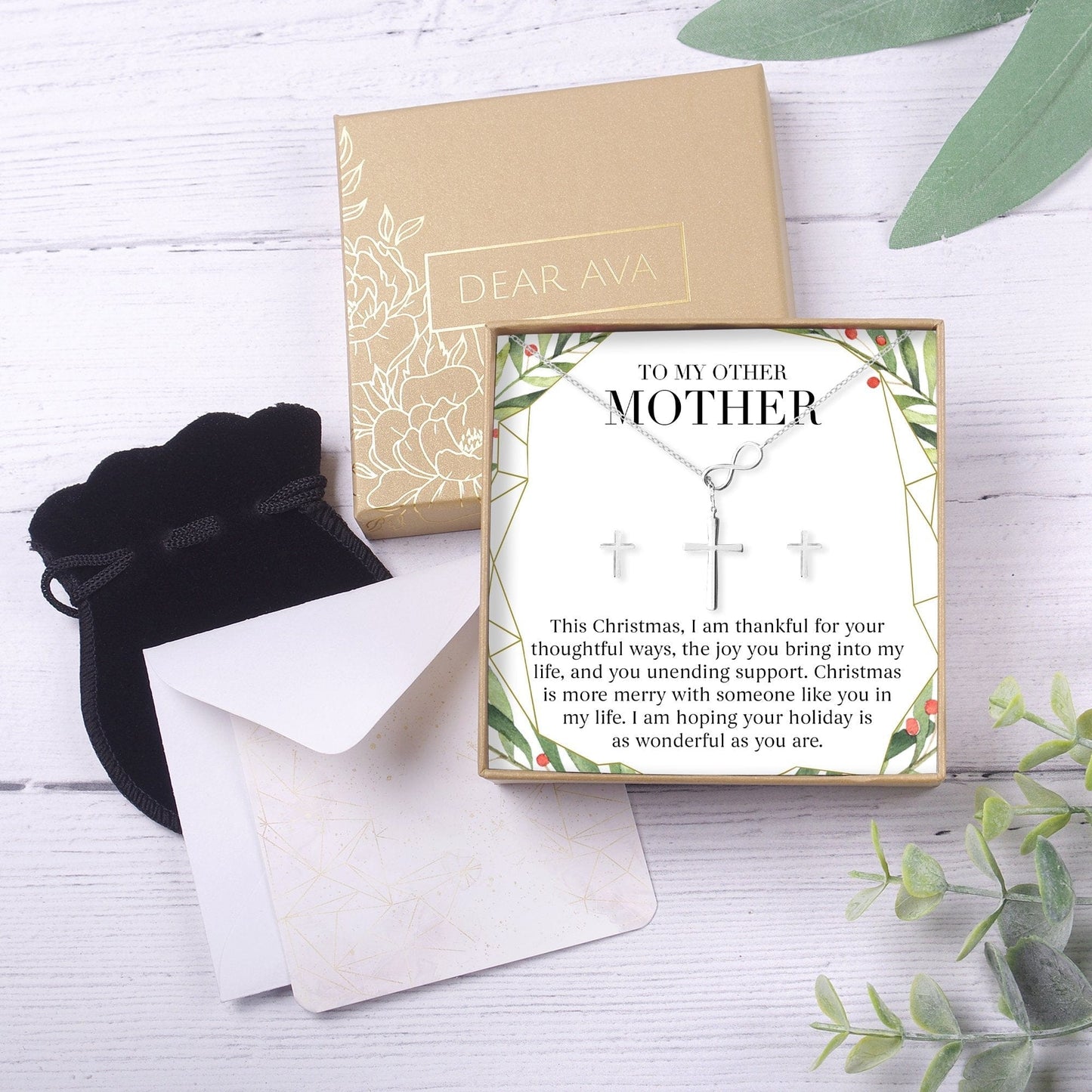Christmas Gift for Other Mother Cross earring and Necklace Set Jewelry Set