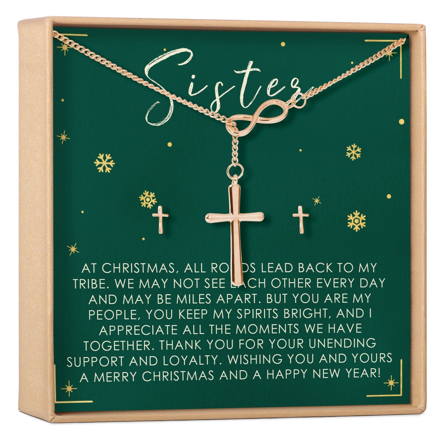 Christmas Gift for Sister Cross earring and Necklace Set Jewelry Set