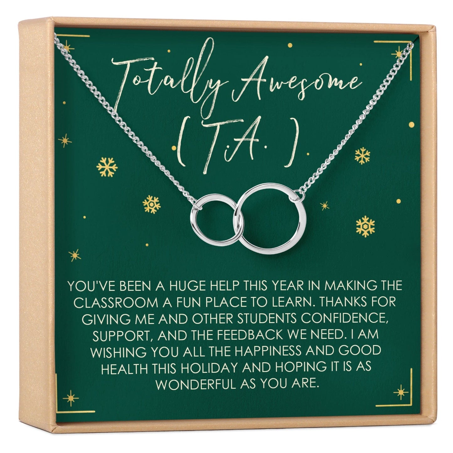 Christmas Gift for Teaching Assistant Double Circles Necklace