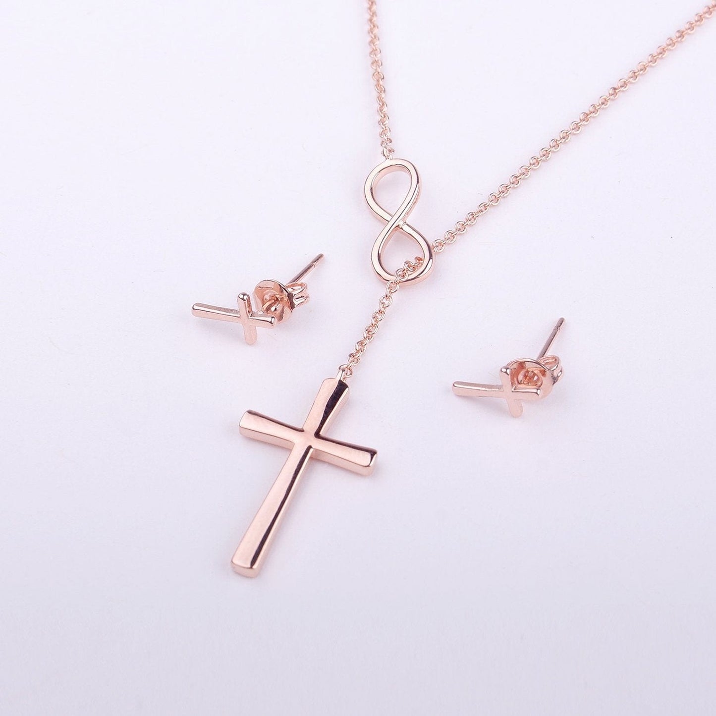 Christmas Gift for Wife Cross earring and Necklace Set Jewelry Set