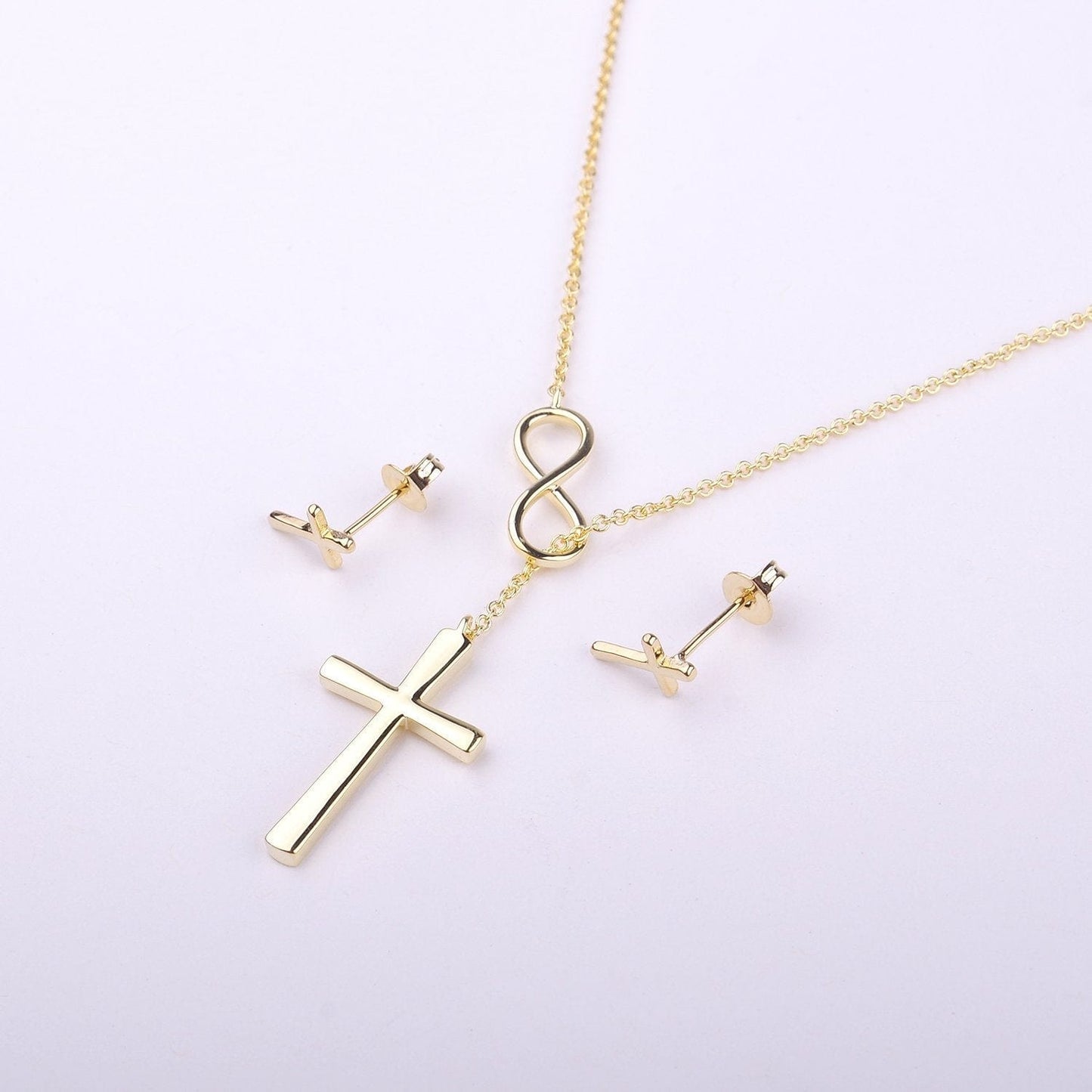 Christmas Gift for Wife Cross earring and Necklace Set Jewelry Set