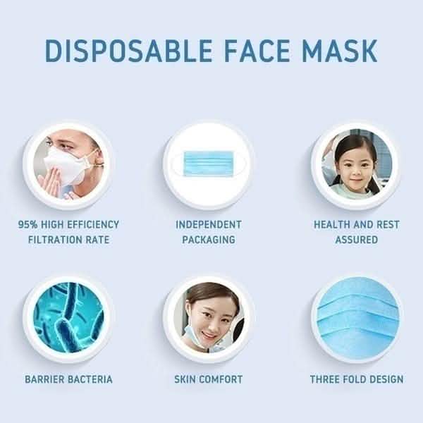 Masque de Noël jetable anti-poussière, respirant, à triple couche de protection