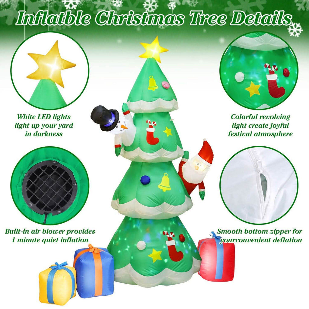 Christmas Tree Inflatable Decoration with LED Light Built-in Air Blower