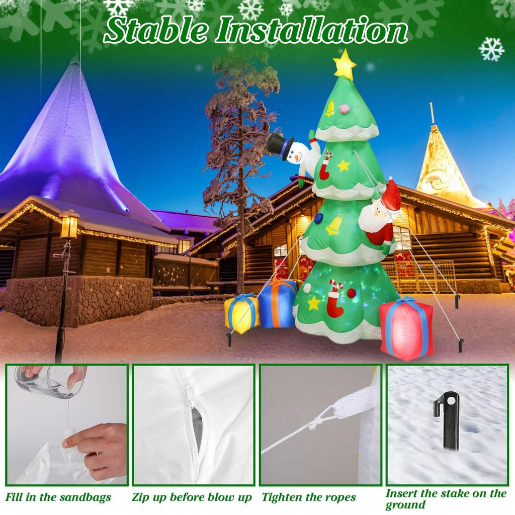 Christmas Tree Inflatable Decoration with LED Light Built-in Air Blower