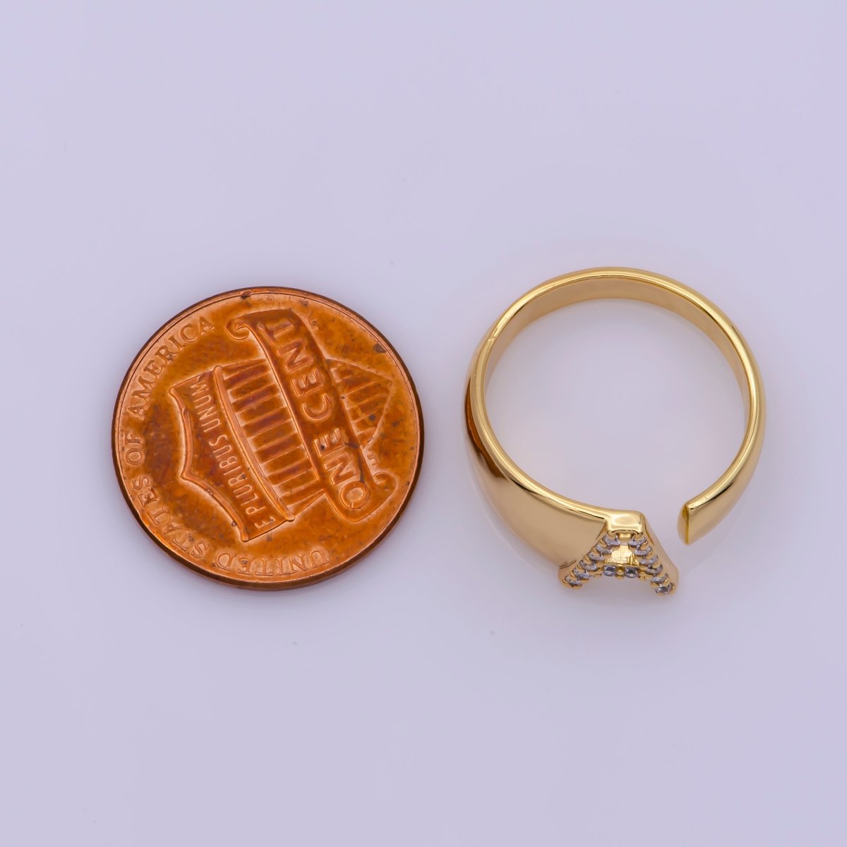 Chunky Cz Initial Gold Ring Alphabet Ring Stacking Ring Adjustable Ring Letter Ring Vintage Gold Rings Initial Ring Thumb Ring Open Ring S-269-S-294