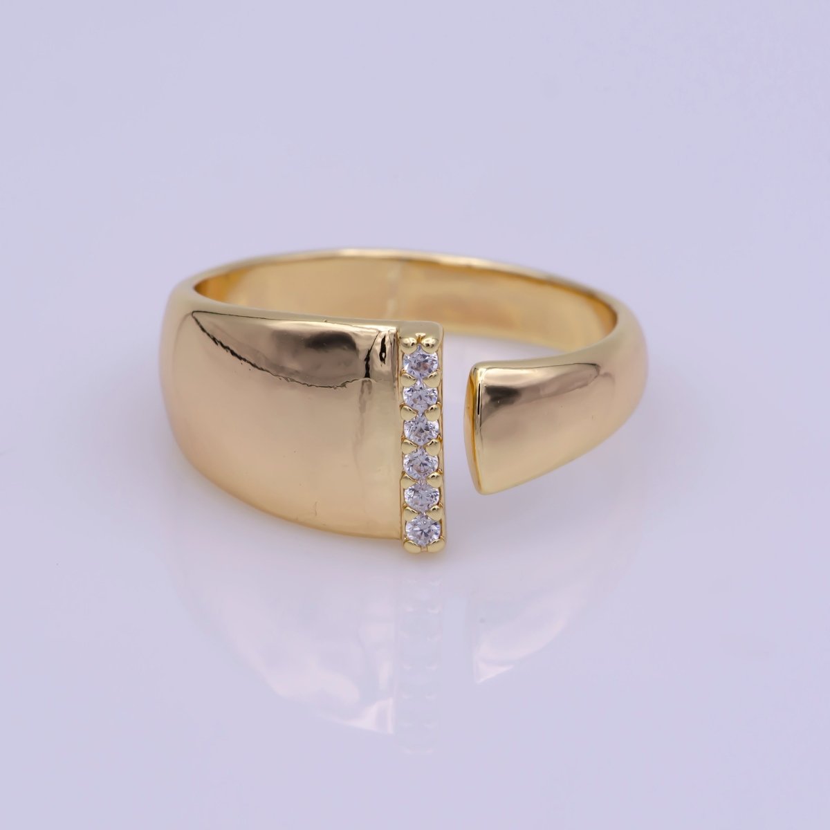 Chunky Cz Initial Gold Ring Alphabet Ring Stacking Ring Adjustable Ring Letter Ring Vintage Gold Rings Initial Ring Thumb Ring Open Ring S-269-S-294