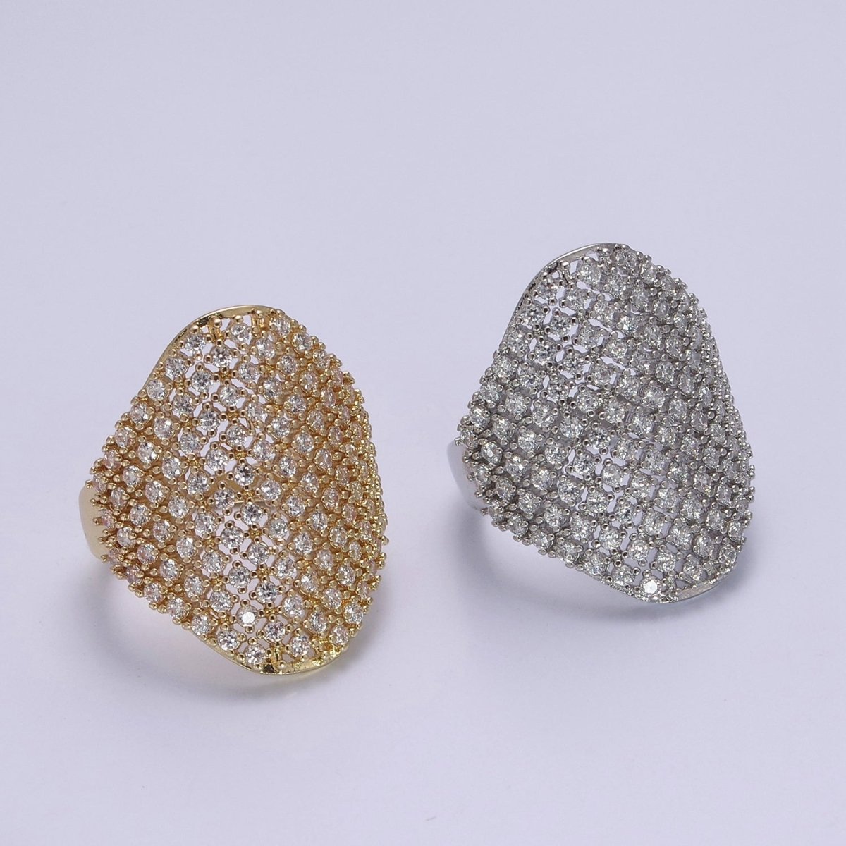 Chunky Gold CZ Rings for Statement Jewelry S-482 S-483
