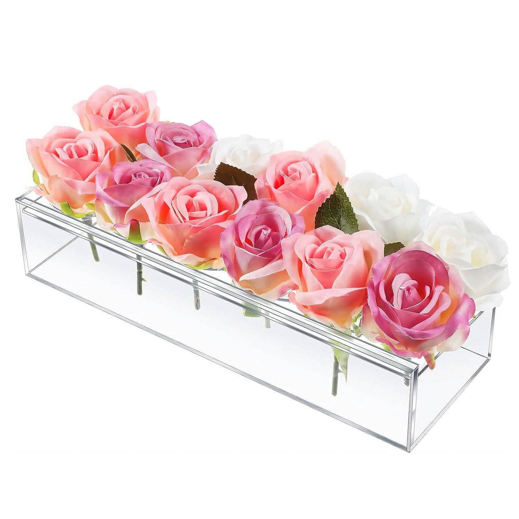Vase à Fleurs en Acrylique Transparent pour Décoration de Table Support Floral Moderne