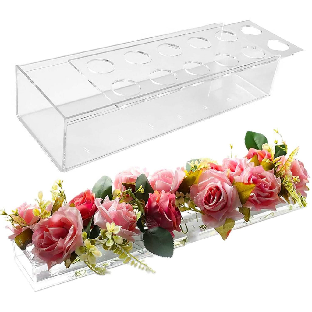Vase à Fleurs en Acrylique Transparent pour Décoration de Table Support Floral Moderne