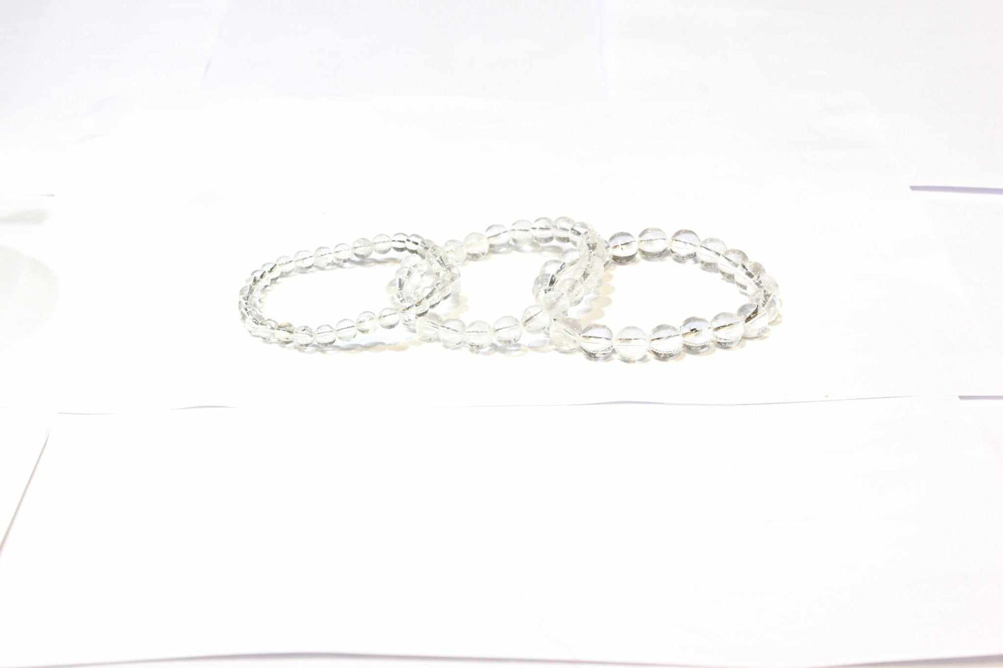 Clear Quartz Round Bead Bracelet - Amplifies Intent