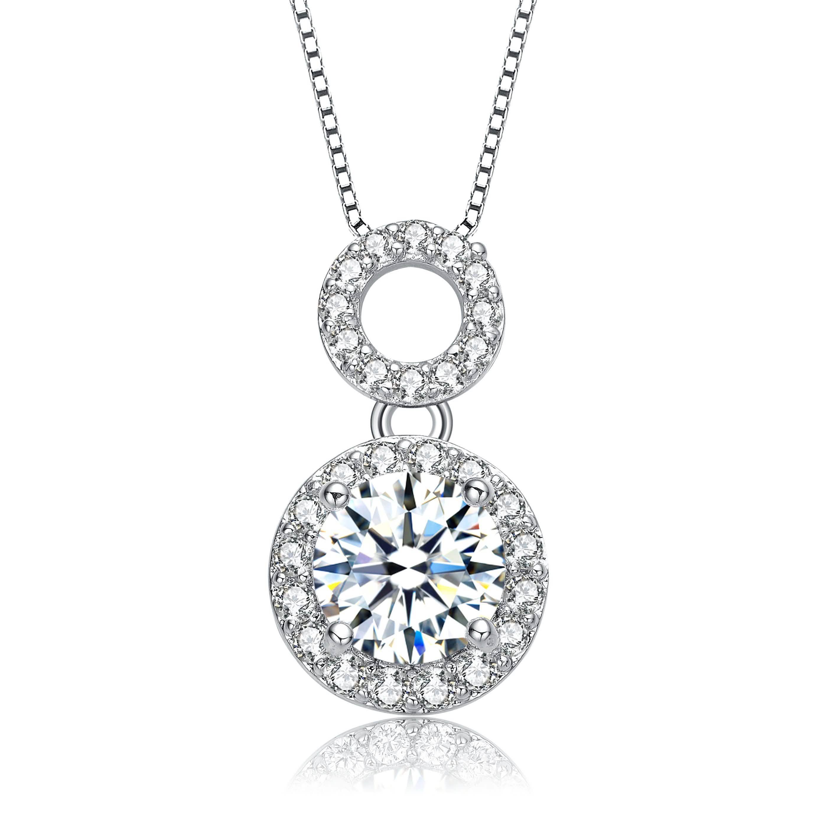 Collier Pendentif Rond Transparent