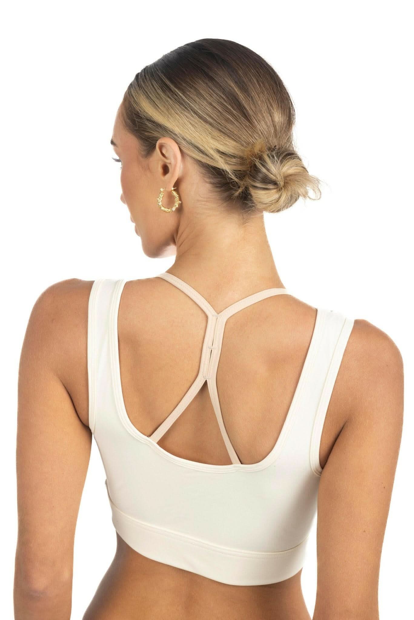 Cleo Color Block Activewear Sportsbra in Beige