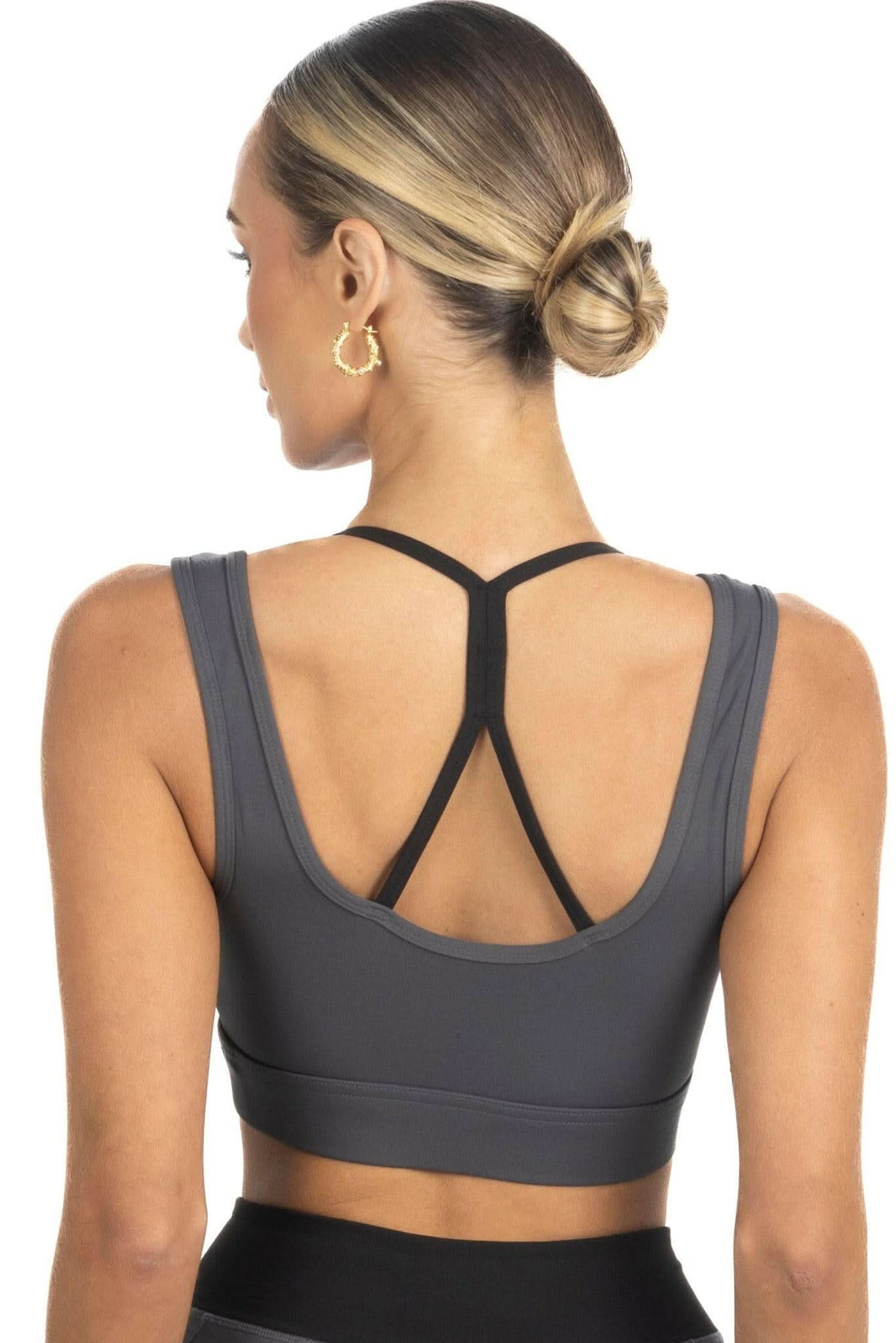 Cleo Color Block Activewear Sportsbra in Black