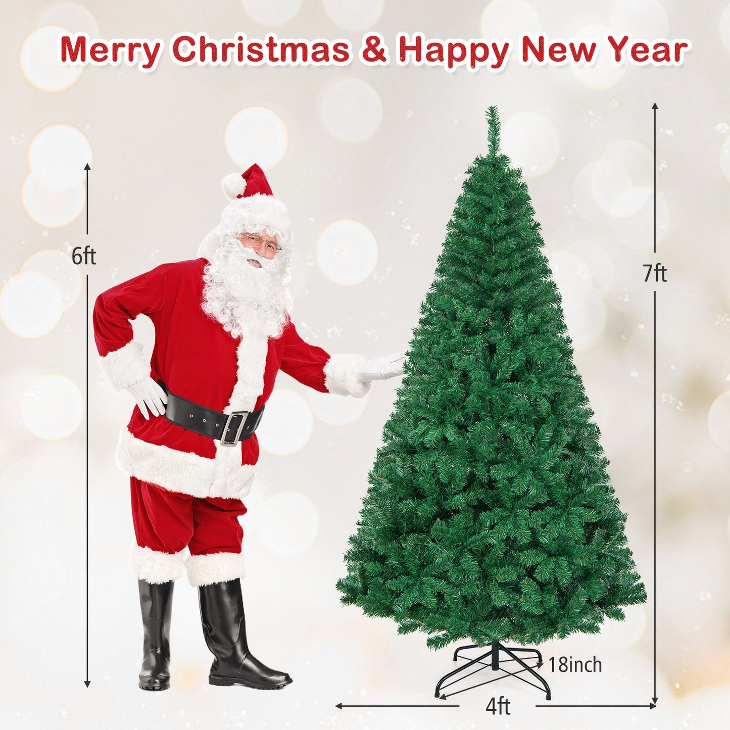 Artificial PVC Christmas Tree with Solid Metal Stand