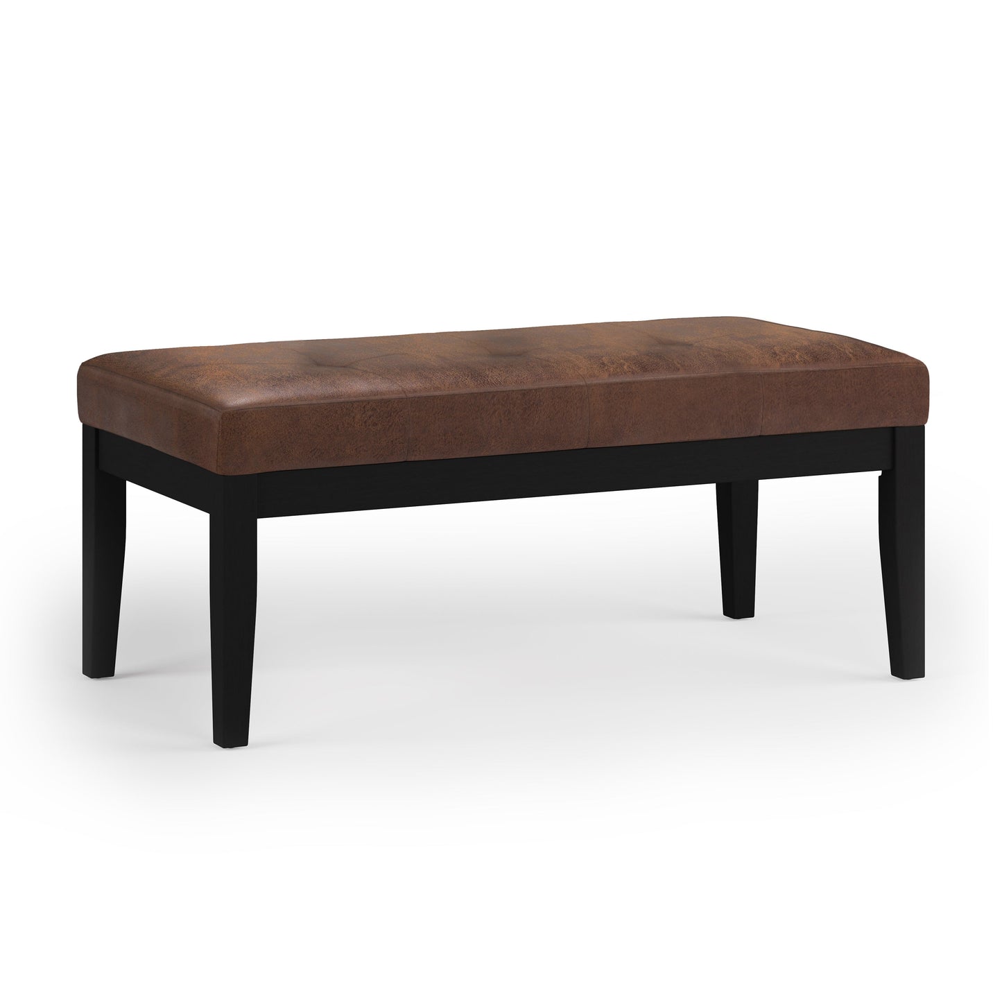 Lacey Tufted Ottoman Bench - Distressed Chestnut