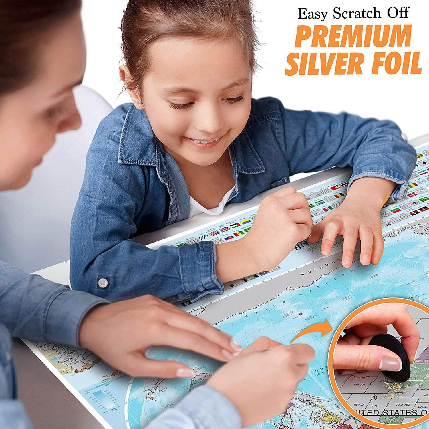 Coin Scratch Travel World Map and All Country Flags