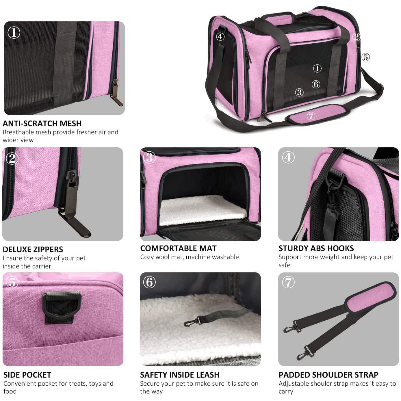 Sac de transport pliable pour chat et chien