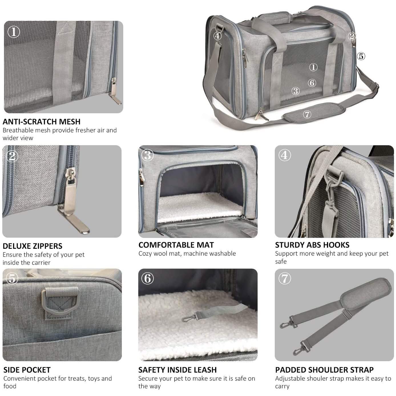 Sac de transport pliable pour chat et chien