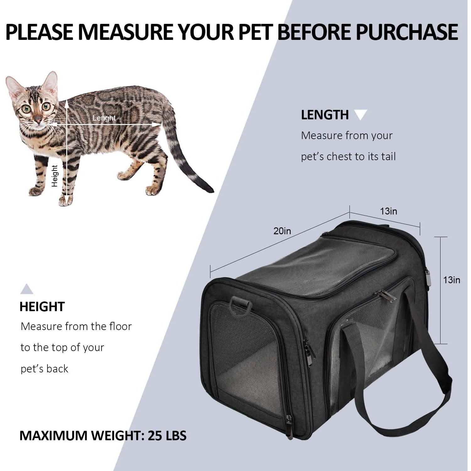 Sac de transport pliable pour chat et chien
