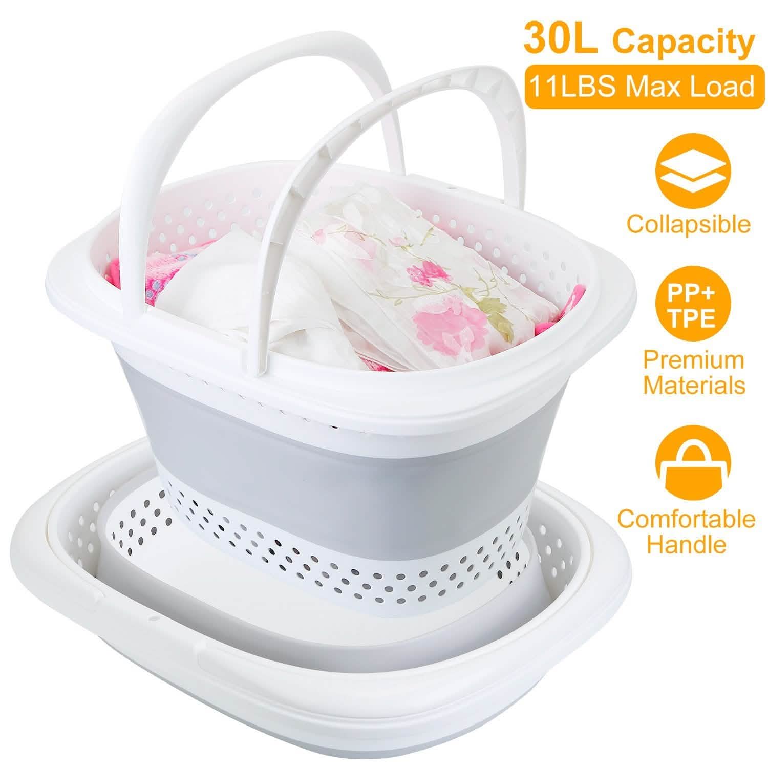 Collapsible Laundry Basket with Comfort Handle
