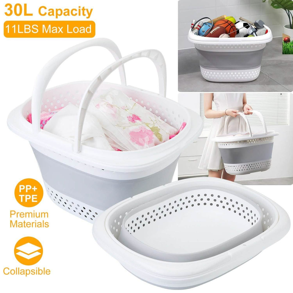 Collapsible Laundry Basket with Comfort Handle