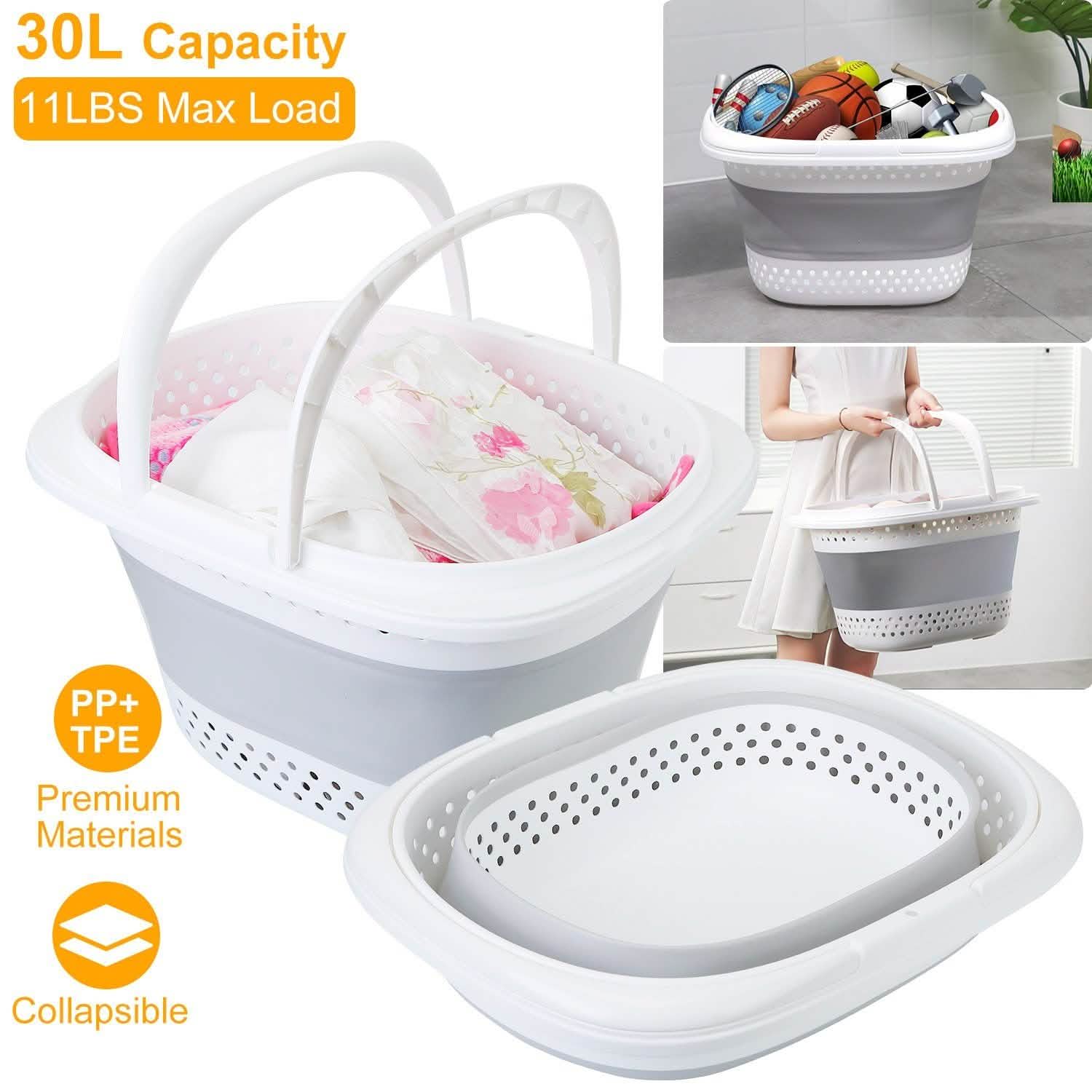 Collapsible Laundry Basket with Comfort Handle