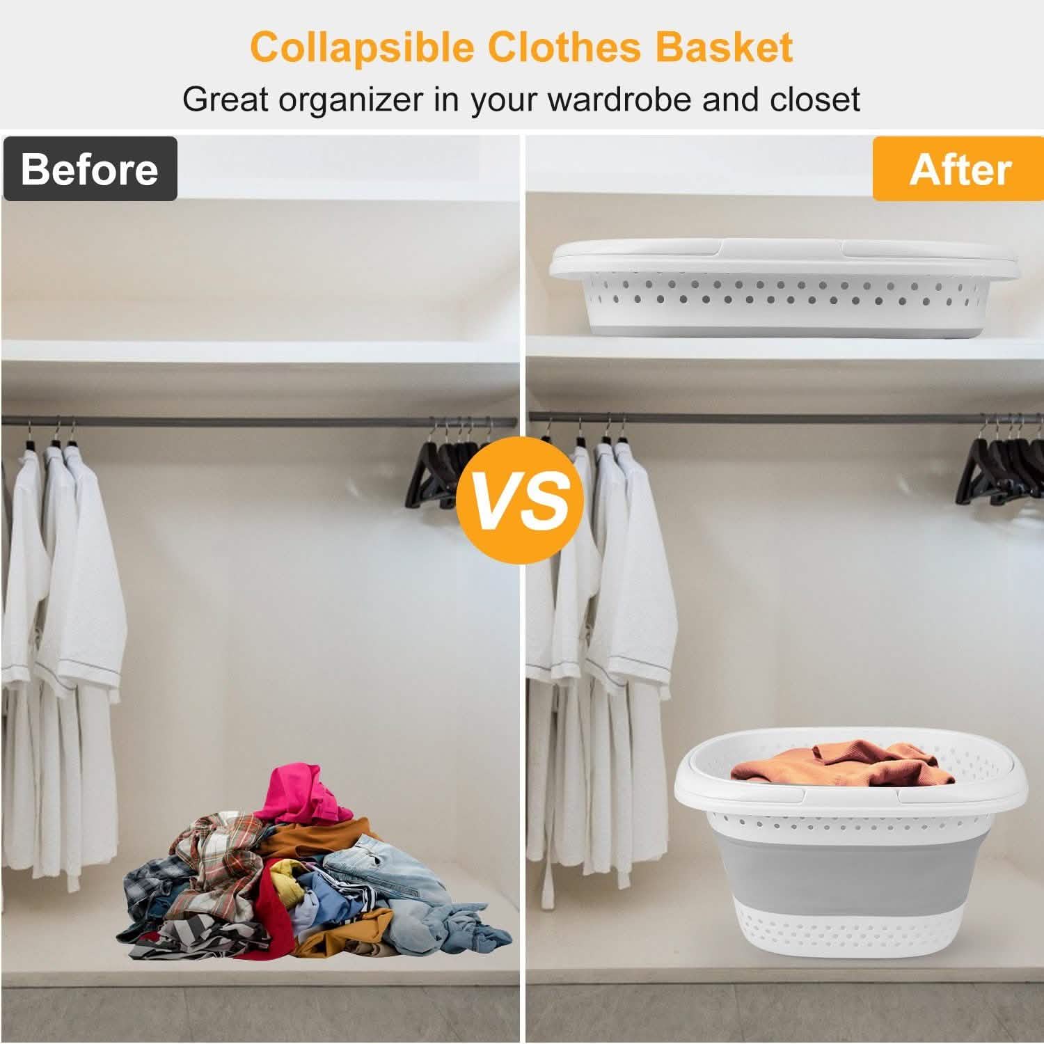 Collapsible Laundry Basket with Comfort Handle