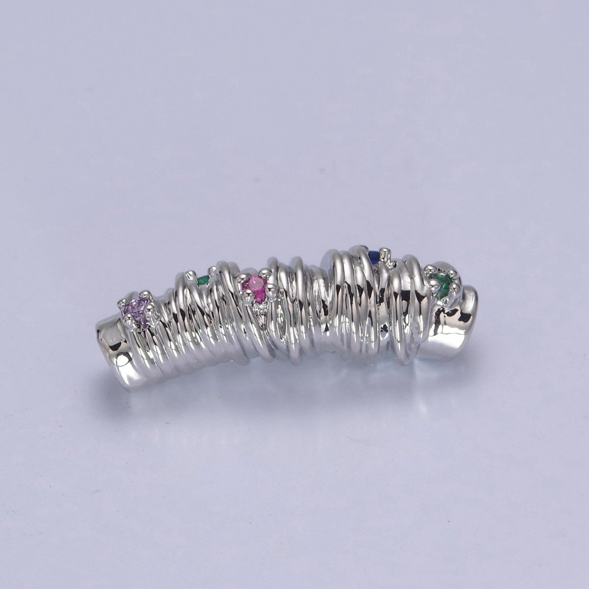 Colorful CZ Gold Tube Micro Pave Spacer Bar Micro Pave Bead Spacer Separator for Bracelet Necklace Supply | B-161