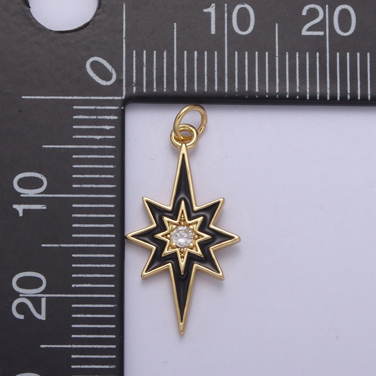 Colorful Enamel Star Charm 8 Point Star Starburst North Star Pendant - Gold Filled Statement Celestial Charm Pendant N-729 - N-735