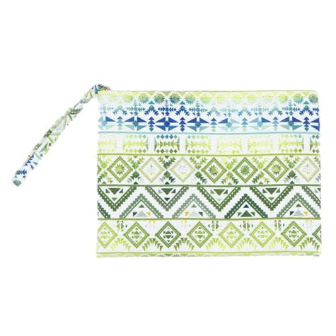 Colorful Green Tribal Pouch Clutch Bag Pouch Wristlet