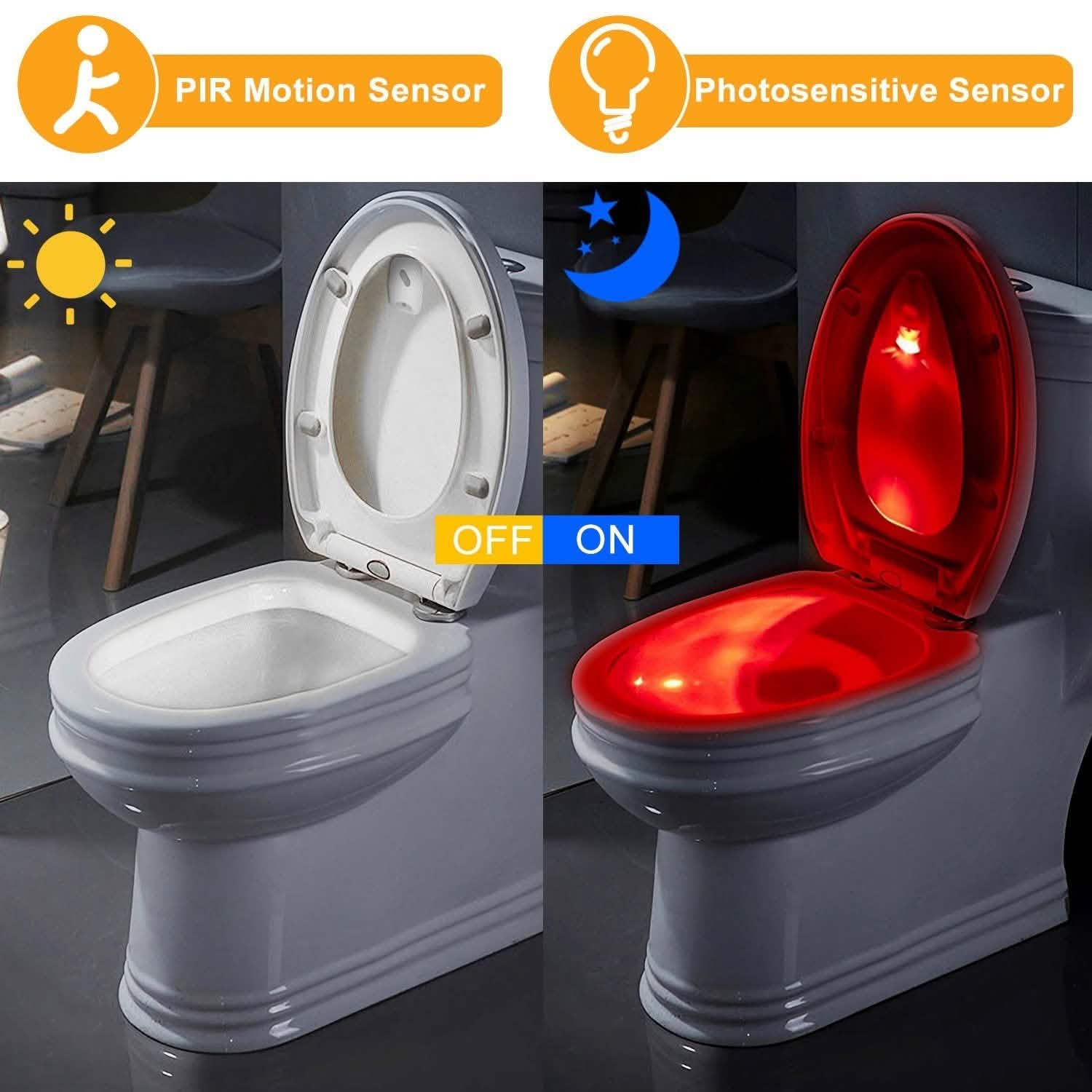 Veilleuses de toilettes à détecteur de mouvement colorées