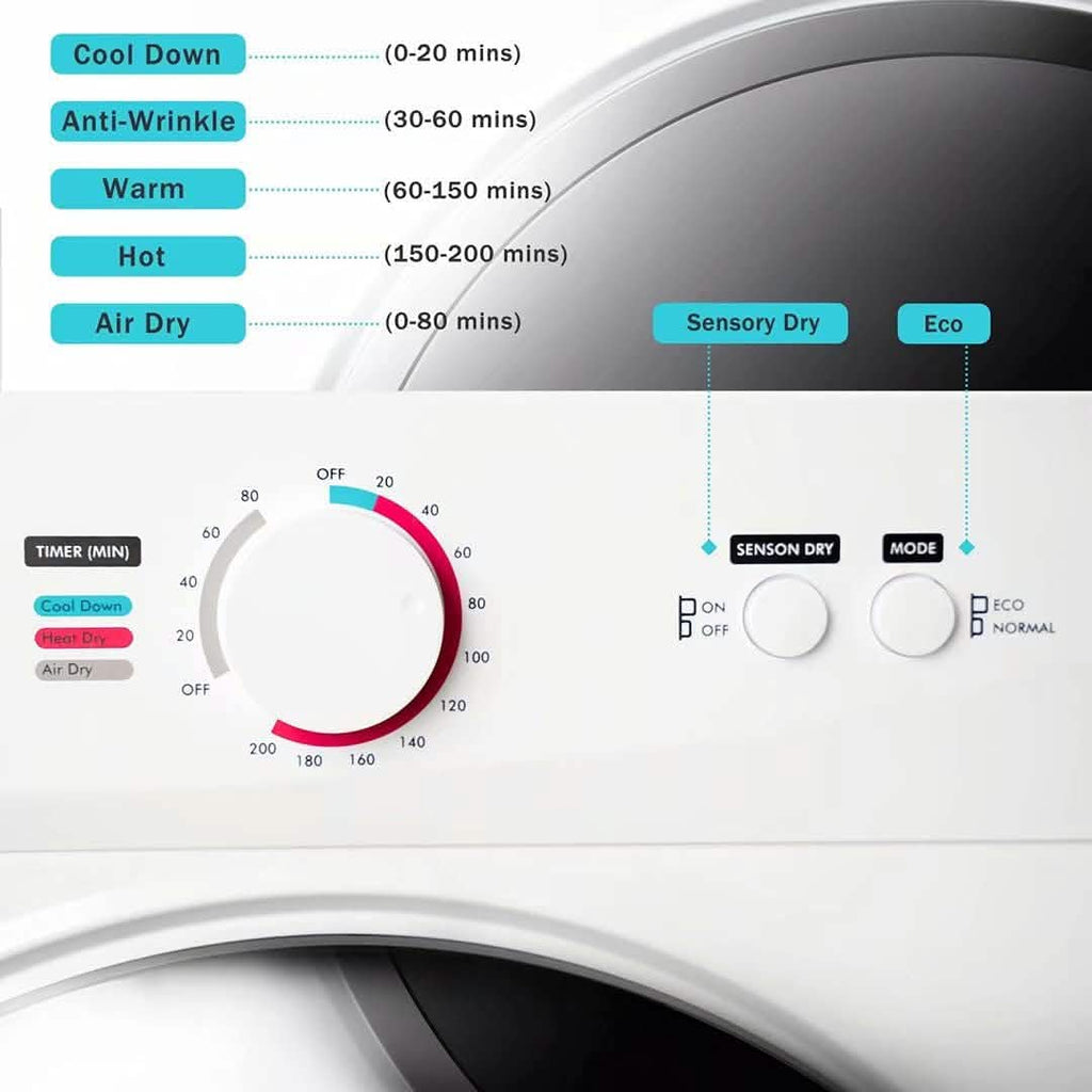 Sèche-linge électrique compact avec tambour en acier inoxydable
