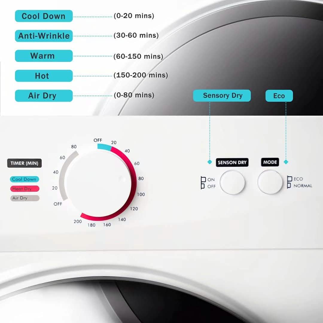 Sèche-linge électrique compact avec tambour en acier inoxydable
