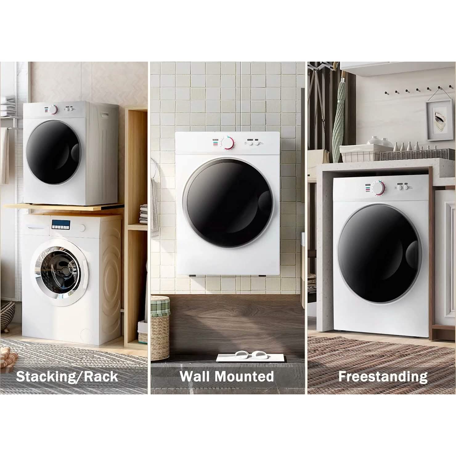 Sèche-linge électrique compact avec tambour en acier inoxydable