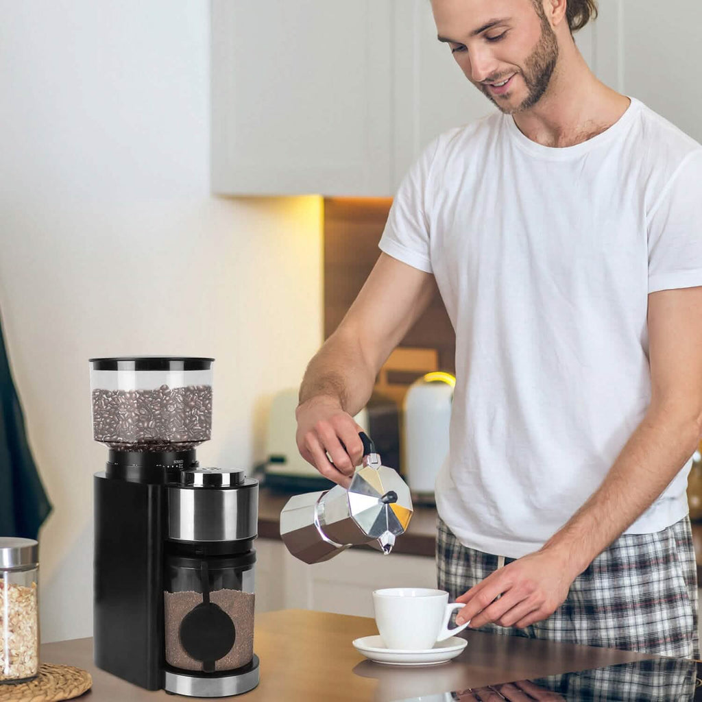 Moulin à café électrique à meules coniques avec 25 réglages de mouture