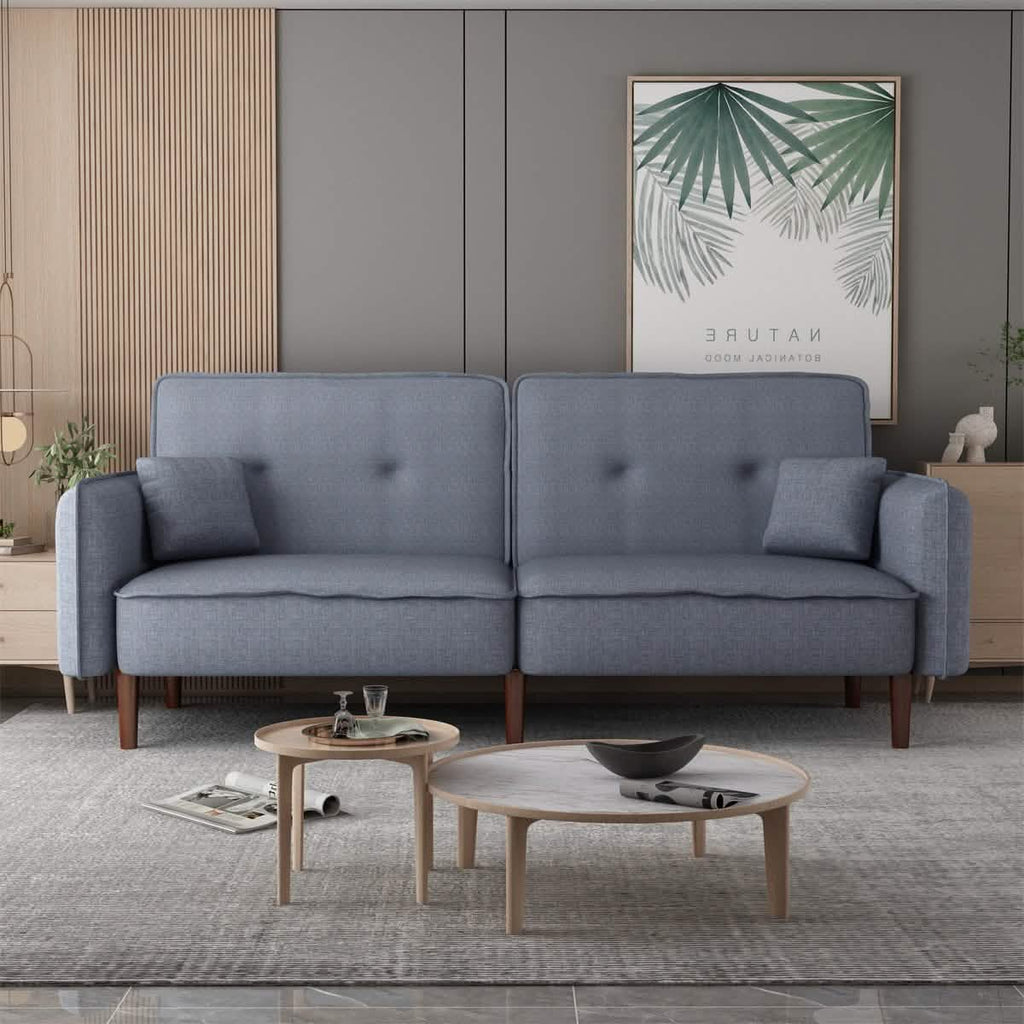 Convertible Futon Sofa Bed with 2 Pillows