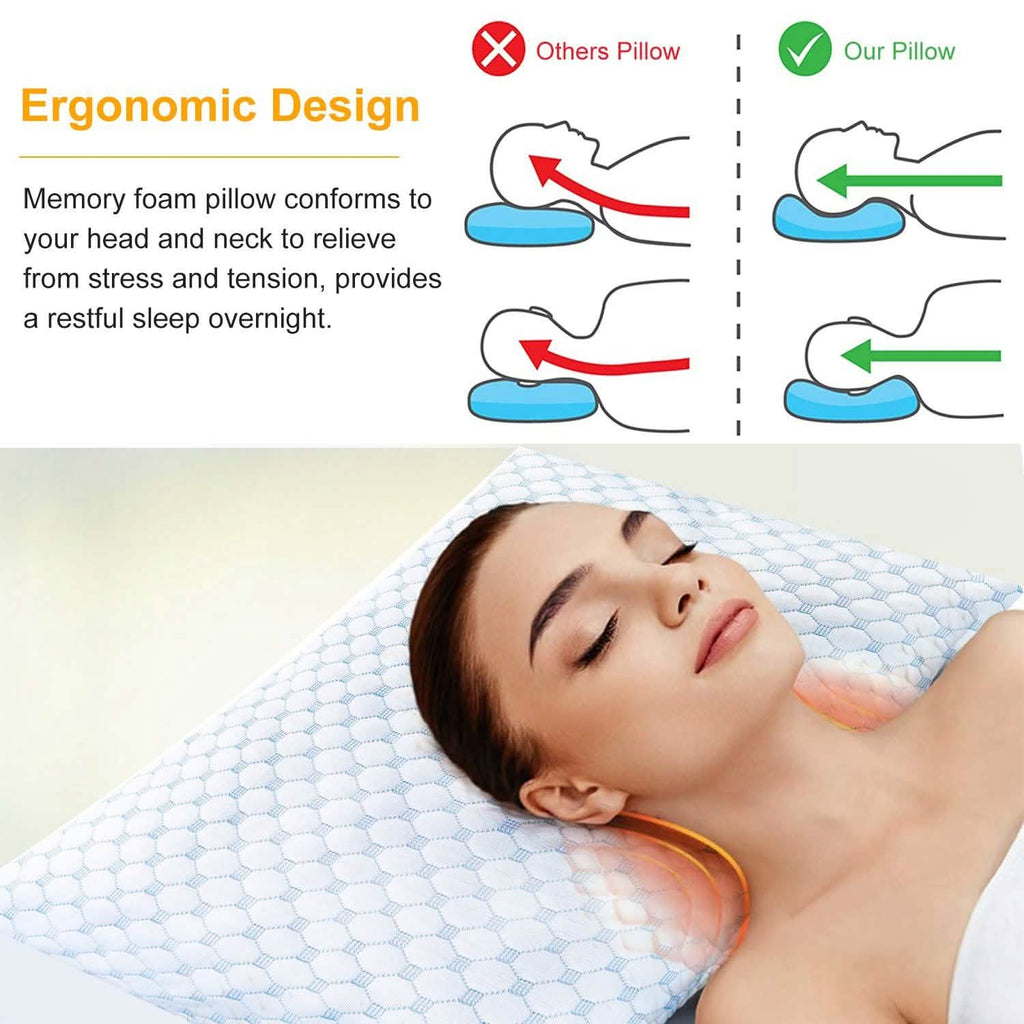 Oreiller rafraîchissant en mousse à mémoire de forme ventilée avec gel rafraîchissant intégré