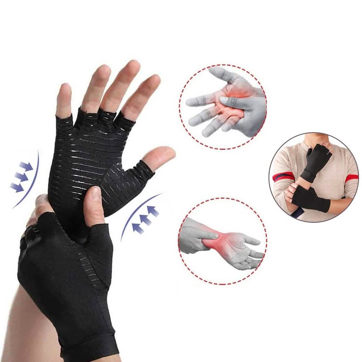 Gants de compression thérapeutiques infusés de cuivre pour hommes et femmes