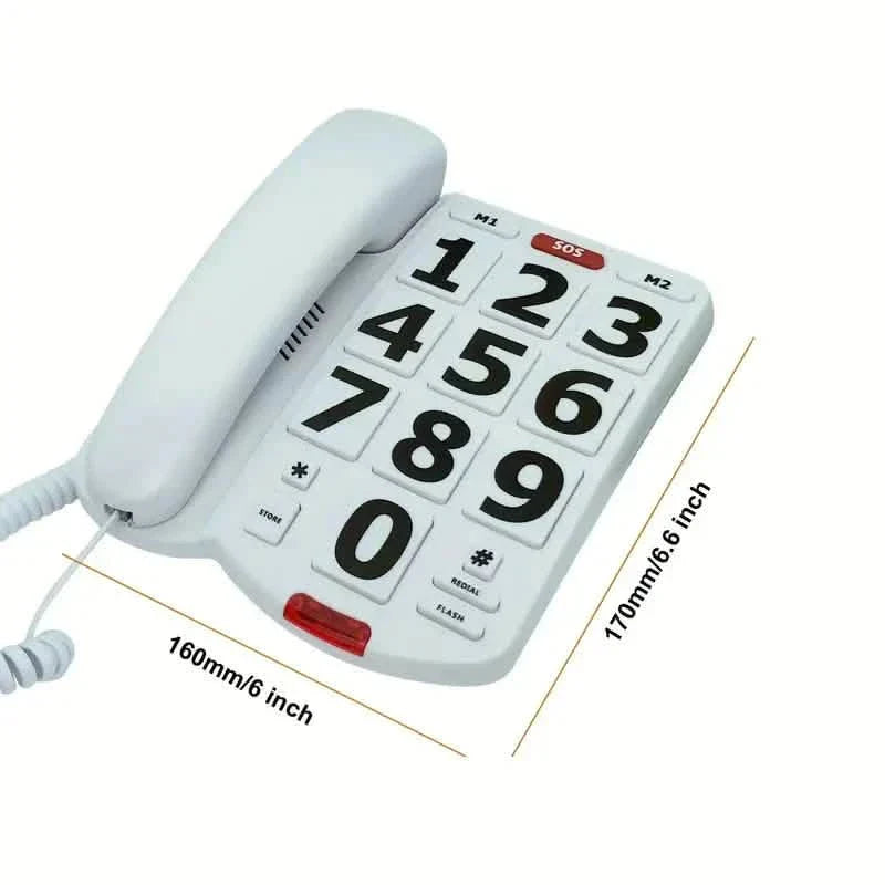 Corded Landline Telephone with Big Buttons for Seniors Home Phone