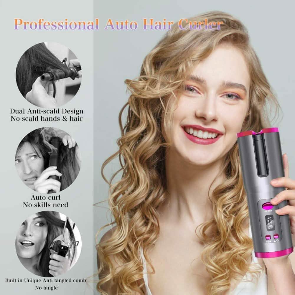 Cordless Automatic Portable Ceramic Barrel Hair Curler