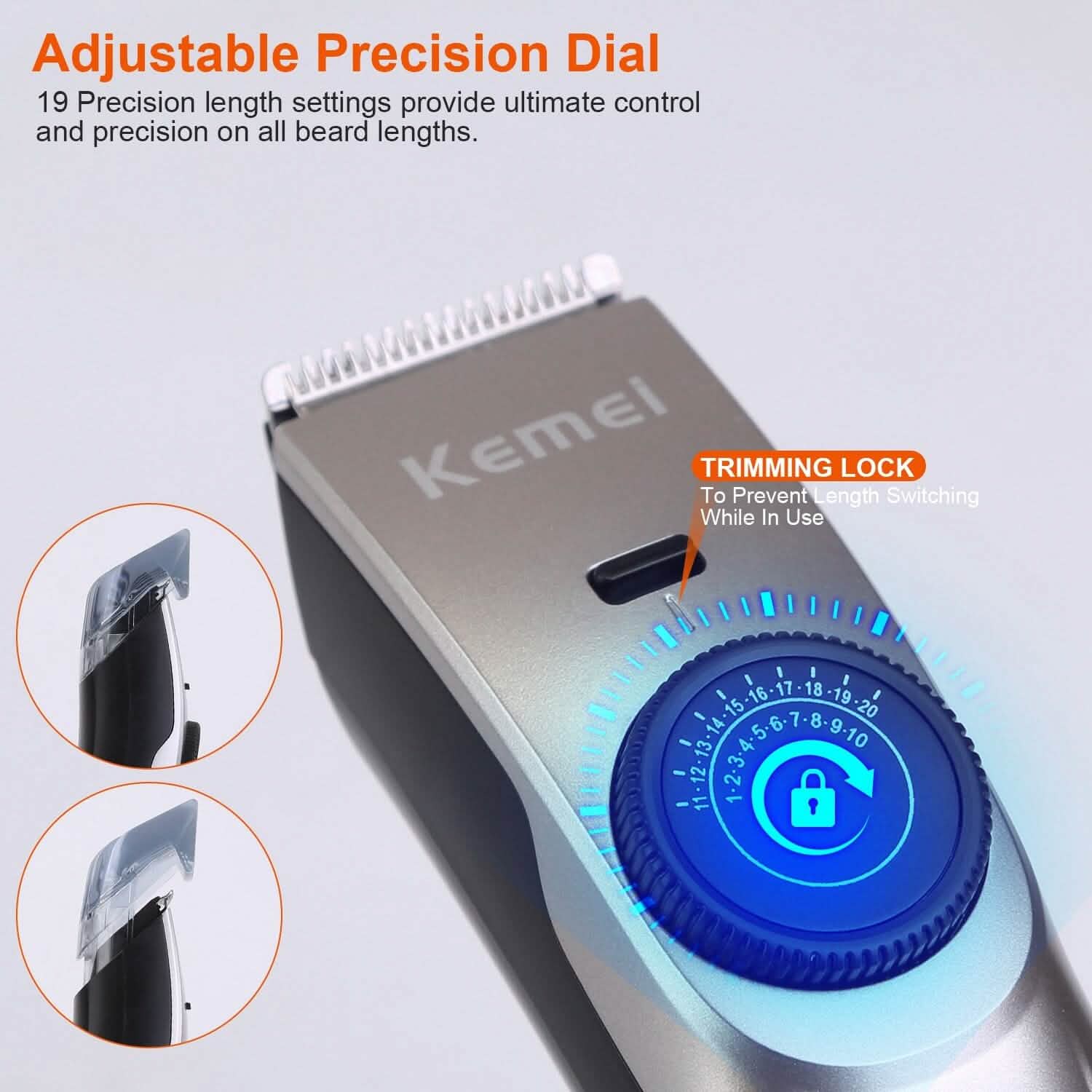 Cordless Beard Trimmer USB Rechargeable Beard Grooming Kit