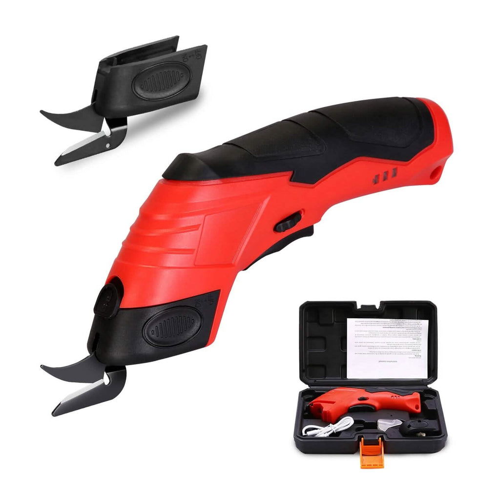 Cordless Electric Scissors Automatic Shears Cutting Tool with Rechargeable Battery 2 Replaceable Blades 10000RPM Fabric Cutter