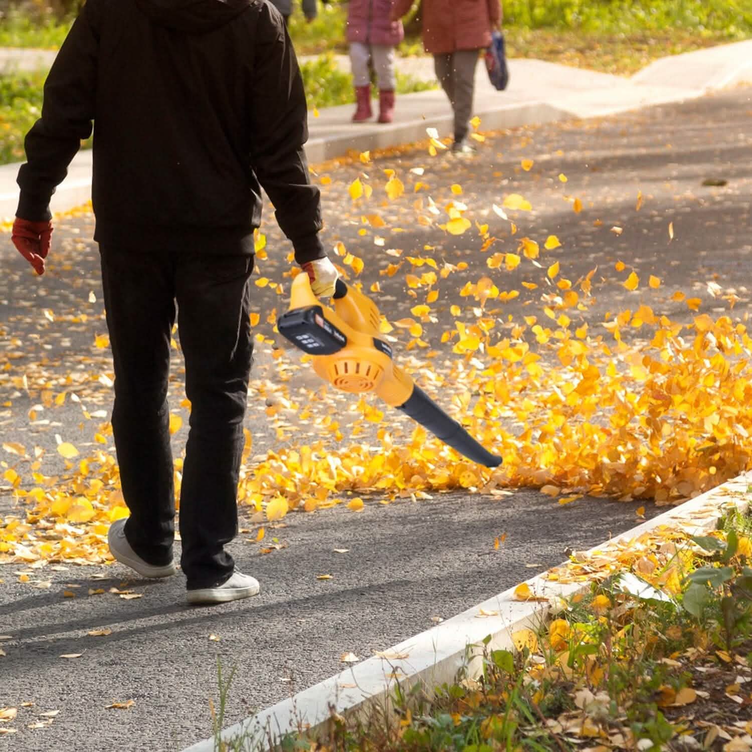Cordless Leaf Blower Battery Powered Max 124MPH 300CFM with 2 Adjustable Speeds