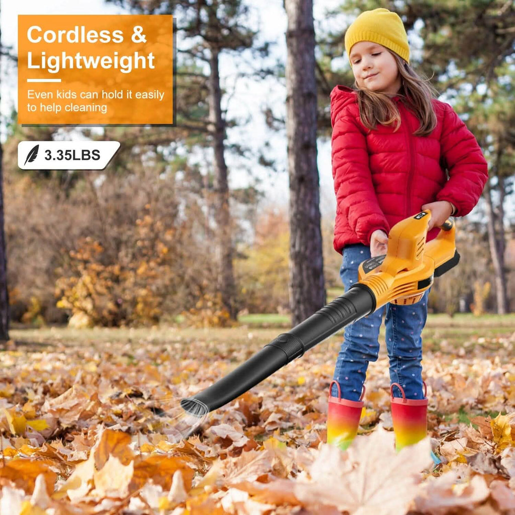 Cordless Leaf Blower Battery Powered Max 124MPH 300CFM with 2 Adjustable Speeds