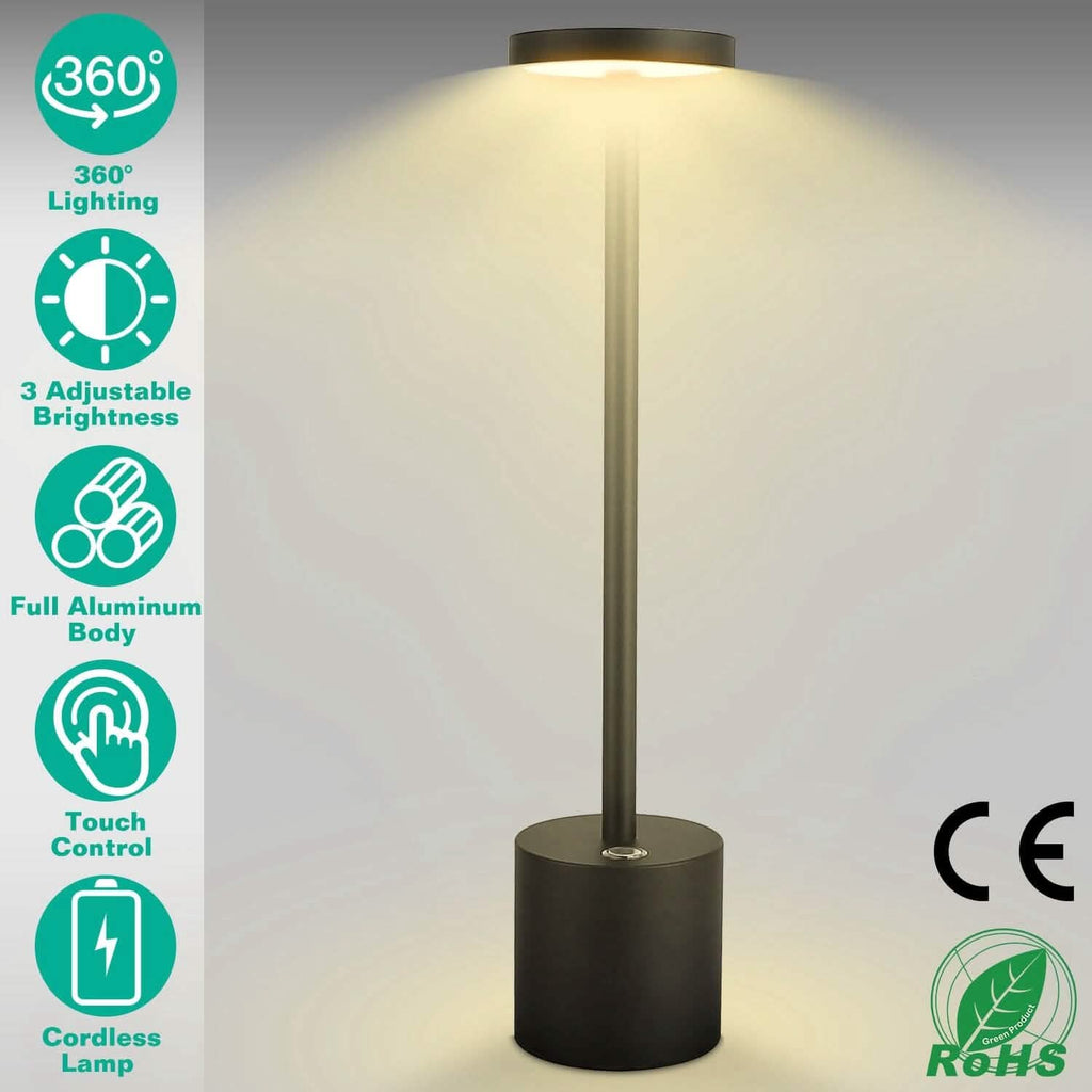 Lampe de table sans fil portable et rechargeable