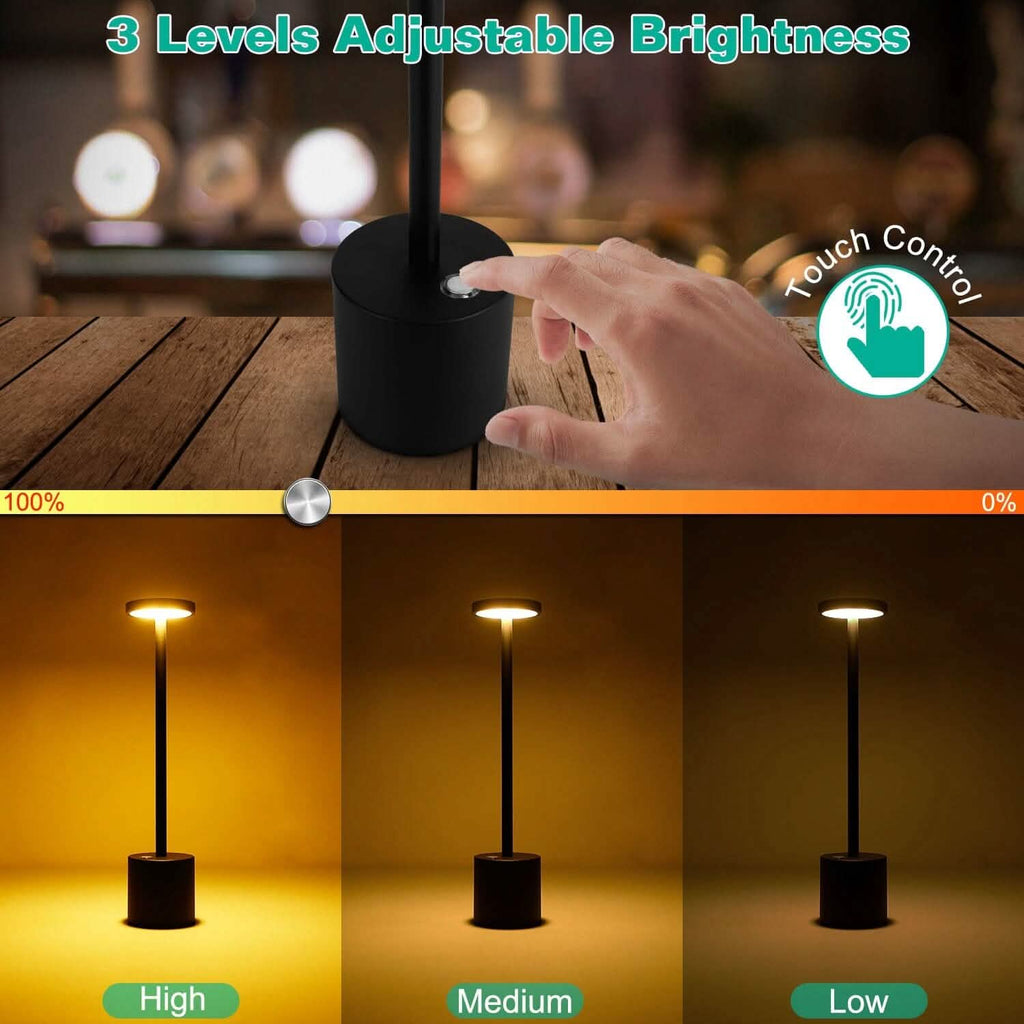 Lampe de table sans fil portable et rechargeable
