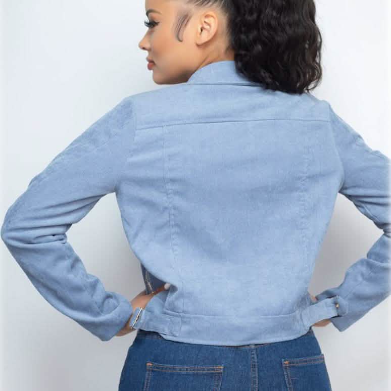 コーデュロイジッパーモトジャケット