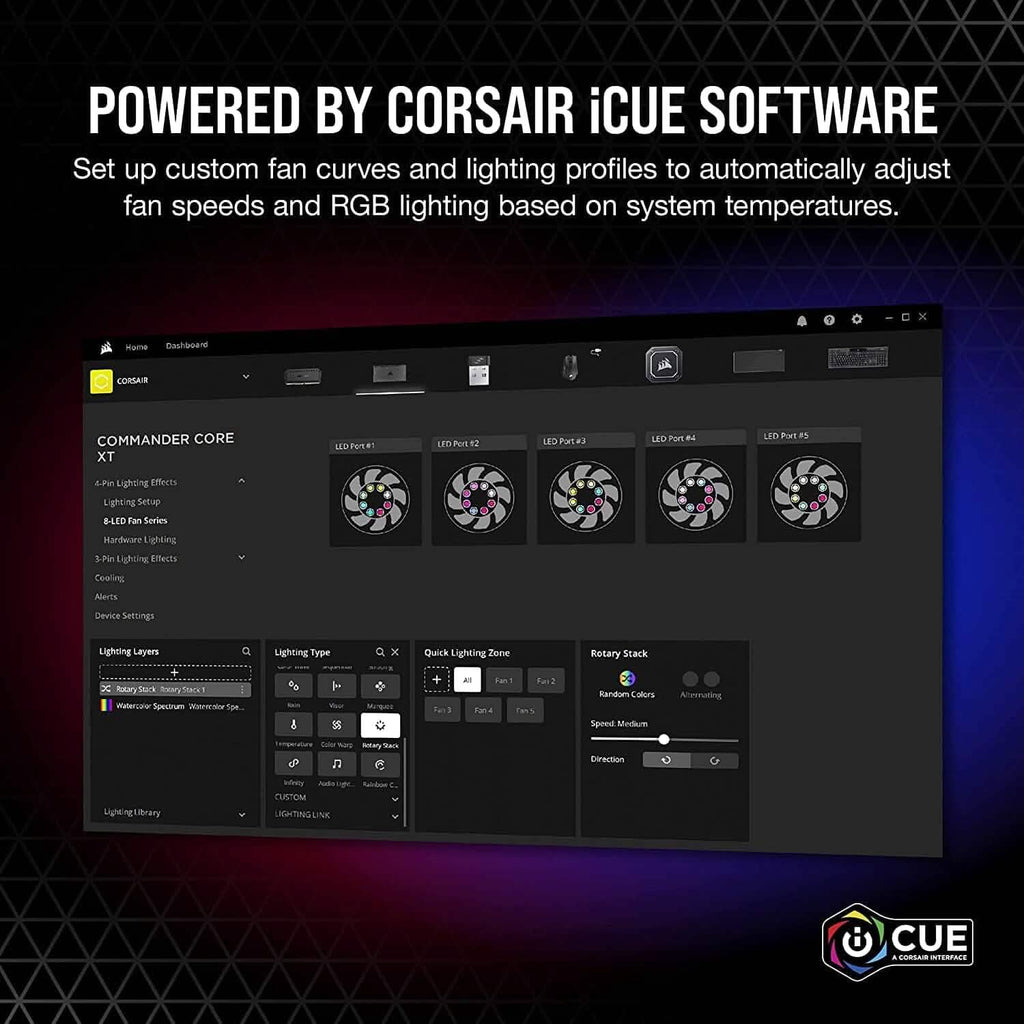 コルセア iCUE COMMANDER CORE XT デジタルファンスピード＆RGBライティングコントローラー（リファービッシュ品）