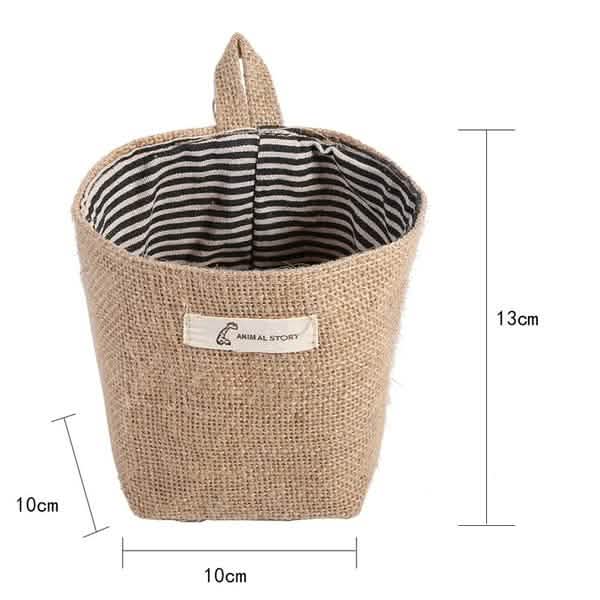 Sac de rangement suspendu en coton et lin pour la maison