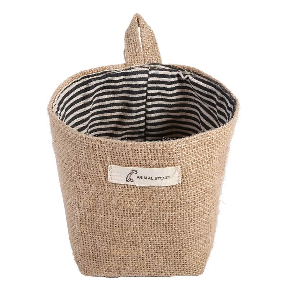 Sac de rangement suspendu en coton et lin pour la maison